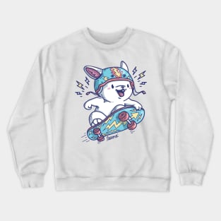 Bunny Rabbit on a skateboard wearing a helmet Crewneck Sweatshirt